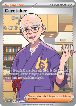 CARETAKER 203/167 ULTRA RARE TWILIGHT MASQUERADE POKEMON LIGHTLY PLAYED - Image 1