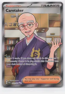 CARETAKER 203/167 ULTRA RARE TWILIGHT MASQUERADE POKEMON LIGHTLY PLAYED - Image 2