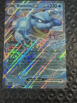Pokemon Blastoise ex 030/142 Stellar Crown SV Double Rare Stellar Crown Stamp - Image 1