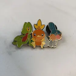 Pokemon TCG Hoenn Starters Trio Mudkip Torchic Treecko Enamel Pin Official ~ EXC - Image 1