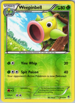 Pokemon - Weepinbell - 2/111 - XY Furious Fists - Reverse Holo - NM/M - Image 1