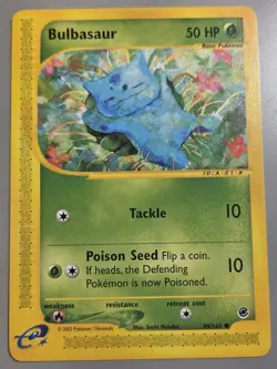 Pokemon Base Set Expedition #94/165 non-holo BULBASAUR **hasn't been played** - Image 1