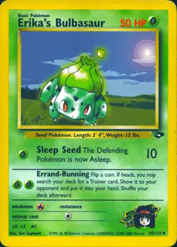 ERIKA'S BULBASAUR 39/132 UNCOMMON GYM CHALLENGE POKEMON UNLIMITED MP - Image 1