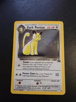 Pokemon TCG Dark Persian Black Star Promo #17 Holo Swirl MP Vintage WOTC - Image 1