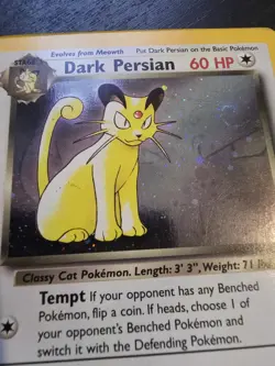 Pokemon TCG Dark Persian Black Star Promo #17 Holo Swirl MP Vintage WOTC - Image 5