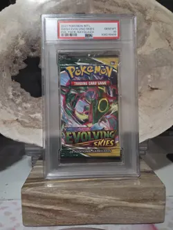Pokemon PSA 10 GEM MINT Evolving Skies Booster Pack Rayquaza - Image 1