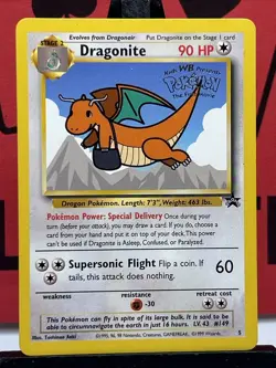 Dragonite Black Star Promo 5 1999 WB Pokemon The First Movie WOTC Vintage - Image 3