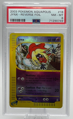 2003 POKEMON AQUAPOLIS #18 JYNX REVERSE FOIL PSA 8 NM-MT - Image 1