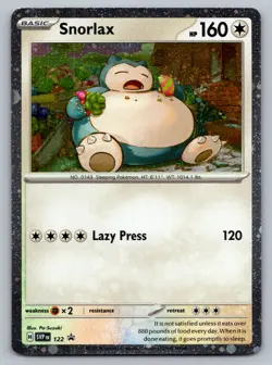 Snorlax Pokemon Scarlet & Violet SVP 122 Cosmos Holo Black Star Promo NM - Image 1