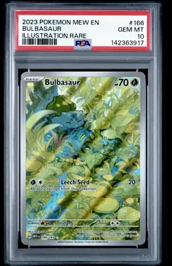 Pokemon 151 Scarlet & Violet 2023 Illustration Rare Bulbasaur #166 PSA 10 GEM MT - Image 1