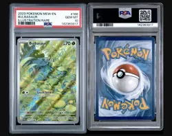 Pokemon 151 Scarlet & Violet 2023 Illustration Rare Bulbasaur #166 PSA 10 GEM MT - Image 3