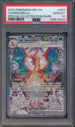 2023 Pokemon Obsidian Flames 223 Charizard ex Special Illustration Rare PSA 10 - Image 1
