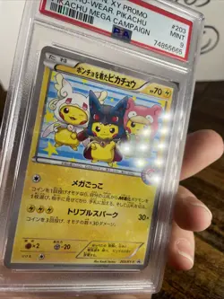 2015 POKEMON JPN XY PROMO PIKACHU MEGA CAMPAIGN PONCHO-WEARING PIKACHU PSA 9 - Image 4