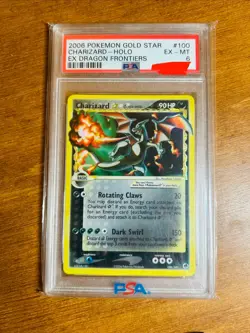 2006 POKEMON EX DRAGON FRONTIERS GOLD STAR #100 CHARIZARD-HOLO PSA 6 (OLD CERT) - Image 1