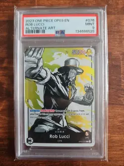 2023 ROB LUCCI - One Piece OP03-076 Leader Alt Art - PSA 9 - Mint - Image 1
