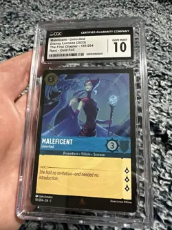 Disney Lorcana Maleficent Uninvited Rare Foil #151 First Chapter CGC 10 ! - Image 1