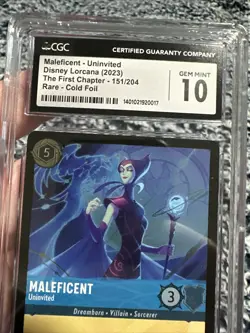Disney Lorcana Maleficent Uninvited Rare Foil #151 First Chapter CGC 10 ! - Image 4