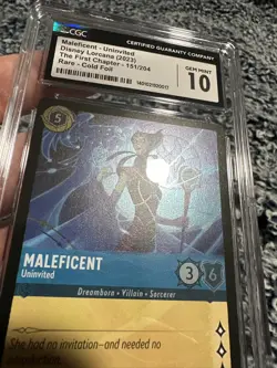 Disney Lorcana Maleficent Uninvited Rare Foil #151 First Chapter CGC 10 ! - Image 5