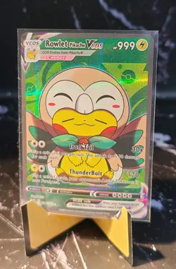 Rowlet Pikachu VCOS 034/055 Full Art Holo Pokemon Card - Image 1