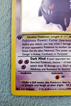 GENGAR #5 5/62 Pokemon TCG Fossil 1st Edition Holo Rare Card WOTC 1999 - Image 5