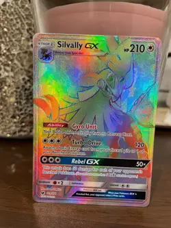 Pokemon TCG Silvally GX SM Crimson Invasion 119/111 Rainbow Holo Card NM - Image 1
