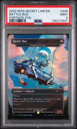 2022 MTG SECRET LAIR DROP FORTNITE-FOIL #446 BATTLE BUS PSA 9 - Image 1