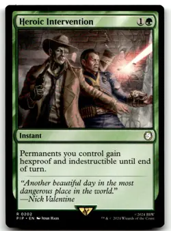 MTG Universes Beyond: Fallout #202 Heroic Intervention NM - Image 1