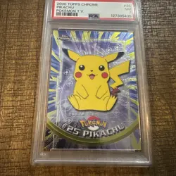 2000 TOPPS CHROME POKEMON T.V. #25 PIKACHU PSA 7 - Image 1