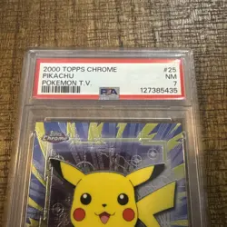 2000 TOPPS CHROME POKEMON T.V. #25 PIKACHU PSA 7 - Image 2