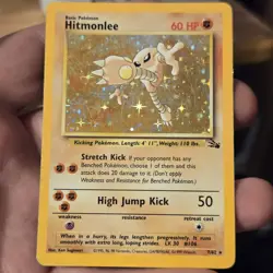 Pokemon TCG - Hitmonlee - Holo - 7/62 - LP - MP Fossil - Image 1