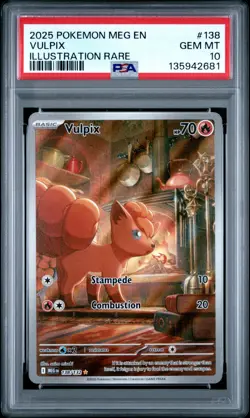 2025 POKEMON MEG EN-MEGA EVOLUTION ILLUSTRATION RARE #138 VULPIX PSA 10 - Image 1