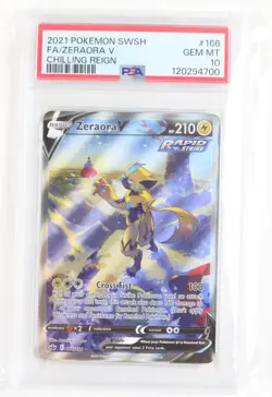 2021 Pokemon SWSH FA/Zeraora V Chilling Reign #166 Gem MT 10 PSA Graded - Image 1