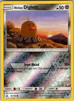 Pokemon | SM - Ultra Prism | Alolan Diglett | 78/156 | Reverse Holo | MP - Image 1
