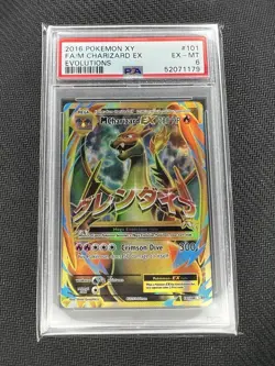 2016 Pokemon XY Evolutions Mega Charizard EX Full Art 101/108 PSA EX-MT 6 - Image 1