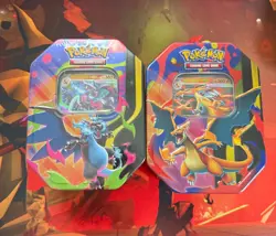Pokemon TCG Mega Charizard X & Y EX Tins Sealed - Set of 2 - Image 1