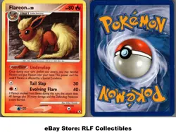 2009 Pokemon, Platinum Rising Rivals, #19/111 Flareon Lv. 38, Rare - Image 1
