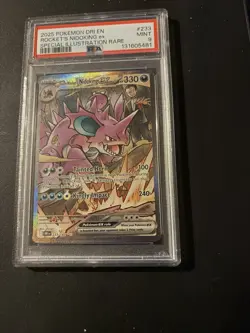 Pokemon TCG Team Rockets Nidoking EX 233/182 Destined Rivals PSA 9 - Image 1