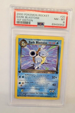 Dark Blastoise 1st Edition 2000 Pokemon Rocket Non Holo PSA 8 NM-MT - Image 1