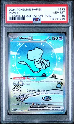 2024 POKEMON PAF EN-PALDEAN FATES SPECIAL ILLUSTRATION RARE #232 MEW EX PSA 10 - Image 1