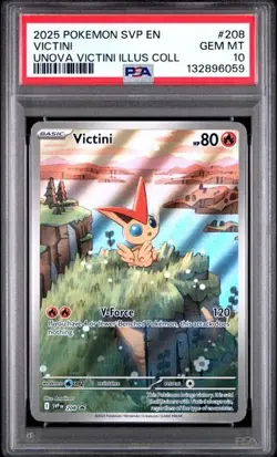 POKEMON VICTINI 2025 SV BLACK STAR PROMO #208 UNOVA VICTINI ILLUS COLL PSA 10 - Image 1