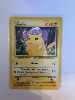 Pokemon TCG Pikachu Base Set 58/102 Regular Unlimited Common - Image 1