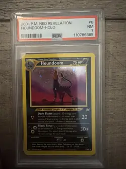 2001 POKEMON NEO REVELATION #8 HOUNDOOM-HOLO PSA 7 - Image 1