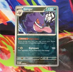 Pokemon Gengar SV: Paldean Fates 057/091 Reverse Holo Uncommon 130 HP 100 ATK - Image 1