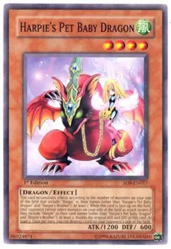 Lightly Played, English Yu Gi Oh Harpie's Pet Baby Dragon - SD8-EN017 - Common - - Image 1