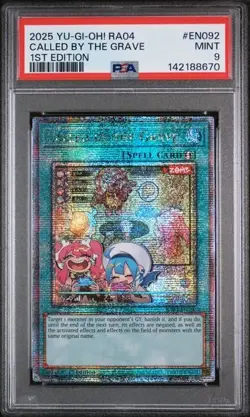PSA 9 2025 Yu-Gi-Oh! Called By The Grave #RA04-EN092 Quarter Century Secret Rare - Image 1