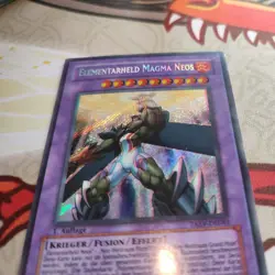 RETRO 3D GLASSES MISPRINT ! YuGiOh! Elemental HERO Magma Neos 1st Edition TAEV - Image 2