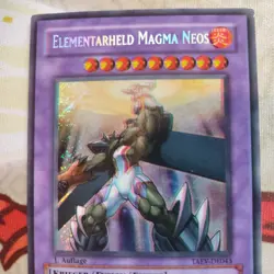 RETRO 3D GLASSES MISPRINT ! YuGiOh! Elemental HERO Magma Neos 1st Edition TAEV - Image 4