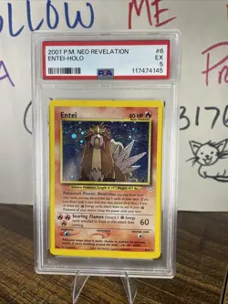 ✨ PSA 5 Pokemon Entei Neo Revelation 6/64 HOLO - SWIRL ✨ - Image 1