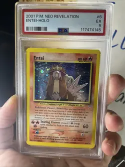 ✨ PSA 5 Pokemon Entei Neo Revelation 6/64 HOLO - SWIRL ✨ - Image 3