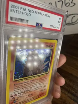 ✨ PSA 5 Pokemon Entei Neo Revelation 6/64 HOLO - SWIRL ✨ - Image 4